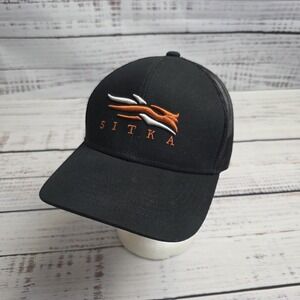 Sitka Hat‎ Cap Snap Back Black Trucker Mesh Patch Embroidered Mid Profile Fit